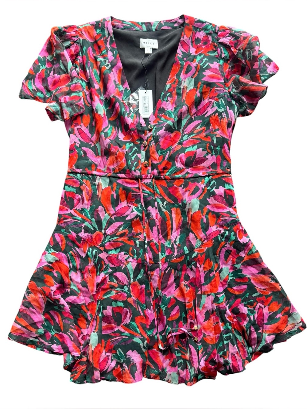 New MILLY Harlie Tulip Bouquet Print Dress Size 10